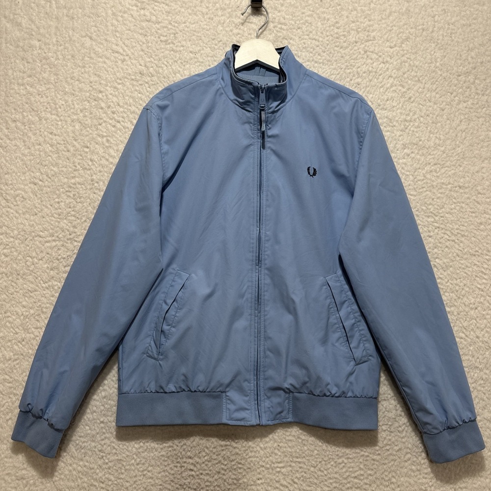 Fred Perry Brentham‎ Jacket Men's Size M Full Zip Bomber Windbreaker Light Blue